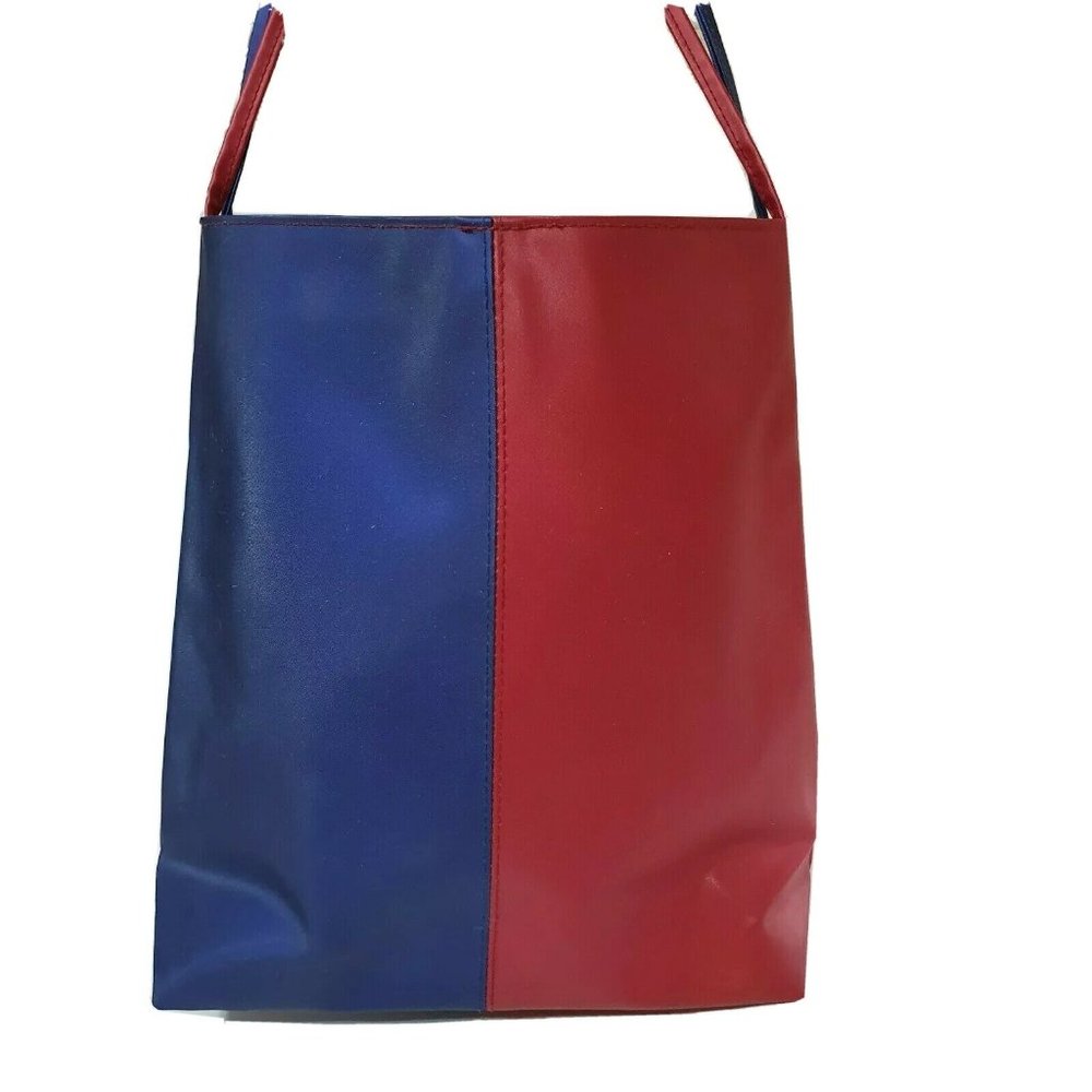 CLINIQUE Red Blue Color Block Cosmetics Tote Bag